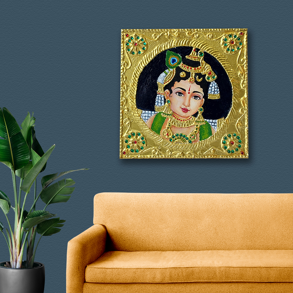 Tanjore Painting On MDF Square Board DIY Kit by Penkraft